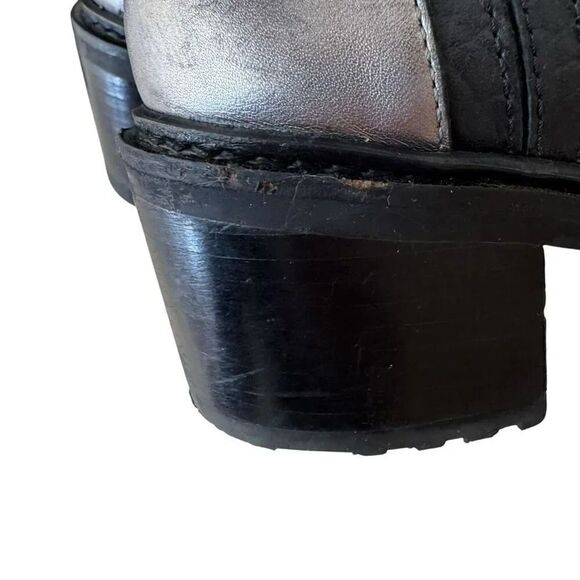 Mamut Black Silver Accents Ankle Women’s Leather Bootie SZ 6.5 - Picture 11 of 14